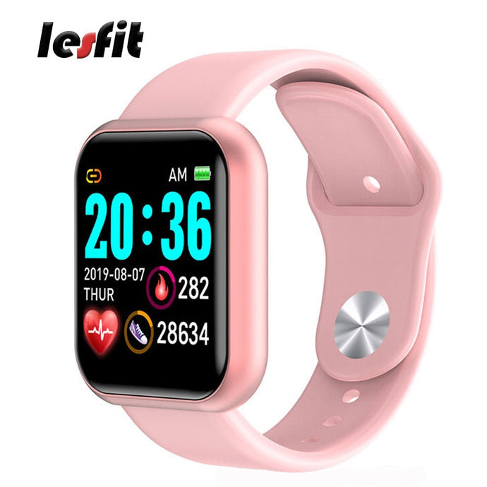 Lesfit Y68 Bluetooth Waterproof Digital Smart Watches Men Women Kids Smart Wristband Clock HR/BP Rate Smartwatch Fitness Tracker