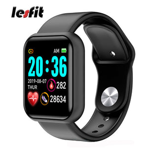 Lesfit Y68 Bluetooth Waterproof Digital Smart Watches Men Women Kids Smart Wristband Clock HR/BP Rate Smartwatch Fitness Tracker