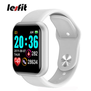 Lesfit Y68 Bluetooth Waterproof Digital Smart Watches Men Women Kids Smart Wristband Clock HR/BP Rate Smartwatch Fitness Tracker