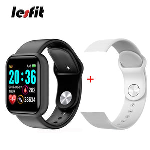 Lesfit Y68 Bluetooth Waterproof Digital Smart Watches Men Women Kids Smart Wristband Clock HR/BP Rate Smartwatch Fitness Tracker
