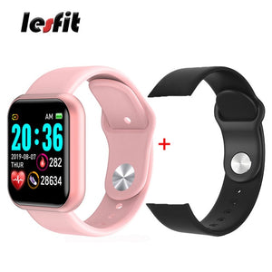Lesfit Y68 Bluetooth Waterproof Digital Smart Watches Men Women Kids Smart Wristband Clock HR/BP Rate Smartwatch Fitness Tracker
